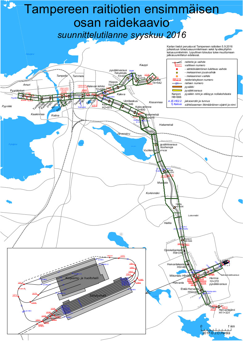 Tampereen raidekaavio suunnittelutilanne syksy 2016