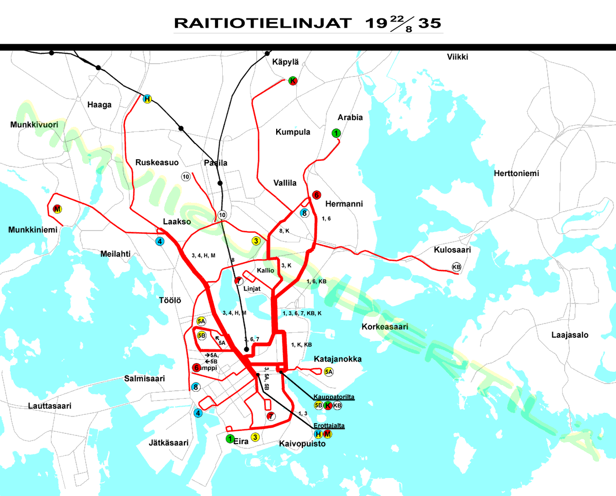 Linjat 22.8.1935